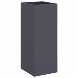 vidaXL Planter Raised Garden Bed Plant Pot Flower Pot Grey Weathering Steel - anthracite, 32 x 27.5 x 75 cm/ 1 pcs - Additional view 5