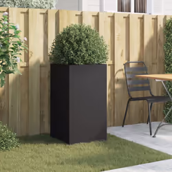 vidaXL Planter Raised Garden Bed Plant Pot Flower Pot Grey Weathering Steel - black, 42 x 38 x 75 cm/ 1 pcs - Additional view 2