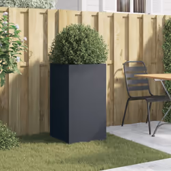 vidaXL Planter Raised Garden Bed Plant Pot Flower Pot Grey Weathering Steel - anthracite, 42 x 38 x 75 cm/ 1 pcs - Additional view 2