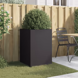 vidaXL Planter Raised Garden Bed Plant Pot Flower Pot Grey Weathering Steel - black, 52 x 48 x 75 cm/ 1 pcs - Additional view 2