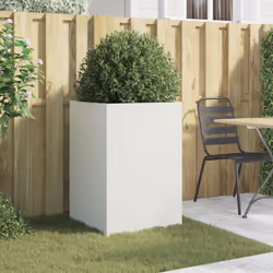 vidaXL Planter Raised Garden Bed Plant Pot Flower Pot Grey Weathering Steel - white, 52 x 48 x 75 cm/ 1 pcs - Additional view 2