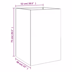 vidaXL Planter Raised Garden Bed Plant Pot Flower Pot Grey Weathering Steel - green, 52 x 48 x 75 cm/ 1 pcs - Additional view 3