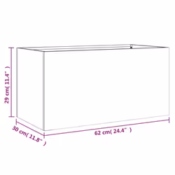 vidaXL Planter Raised Garden Bed Plant Pot Flower Pot Grey Weathering Steel - black, 62 x 30 x 29 cm/ 1 pcs - Additional view 3