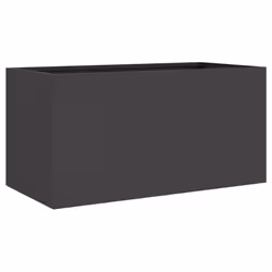vidaXL Planter Raised Garden Bed Plant Pot Flower Pot Grey Weathering Steel - black, 62 x 30 x 29 cm/ 1 pcs - Additional view 6