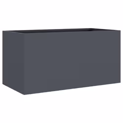 vidaXL Planter Raised Garden Bed Plant Pot Flower Pot Grey Weathering Steel - anthracite, 62 x 30 x 29 cm/ 1 pcs - Additional view 6