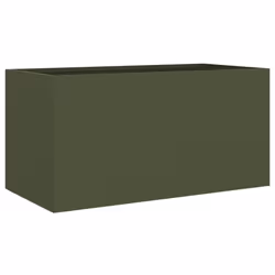 vidaXL Planter Raised Garden Bed Plant Pot Flower Pot Grey Weathering Steel - green, 62 x 30 x 29 cm/ 1 pcs - Additional view 6