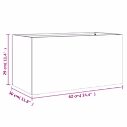 vidaXL Planter Raised Garden Bed Plant Pot Flower Pot Grey Weathering Steel - green, 62 x 30 x 29 cm/ 1 pcs - Additional view 9