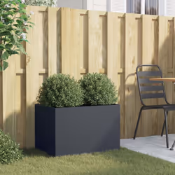 vidaXL Planter Raised Garden Bed Plant Pot Flower Pot Grey Weathering Steel - anthracite, 62 x 40 x 39 cm/ 1 pcs - Additional view 2