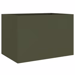 vidaXL Planter Raised Garden Bed Plant Pot Flower Pot Grey Weathering Steel - green, 62 x 40 x 39 cm/ 1 pcs - Additional view 6