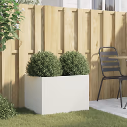 vidaXL Planter Raised Garden Bed Plant Pot Flower Pot Grey Weathering Steel - white, 62 x 47 x 46 cm/ 1 pcs - Additional view 2