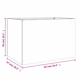 vidaXL Planter Raised Garden Bed Plant Pot Flower Pot Grey Weathering Steel - white, 62 x 47 x 46 cm/ 1 pcs - Additional view 9