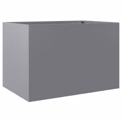 vidaXL Planter Raised Garden Bed Plant Pot Flower Pot Grey Weathering Steel - silver grey, 62 x 47 x 46 cm/ 1 pcs