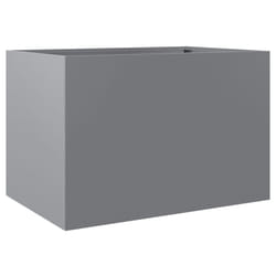 vidaXL Planter Raised Garden Bed Plant Pot Flower Pot Grey Weathering Steel - silver grey, 62 x 47 x 46 cm/ 1 pcs