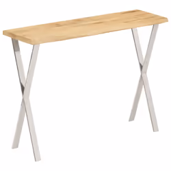 vidaXL Console Table with Live Edge Hallway Coffee Table End Table Solid Wood - silver