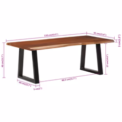 vidaXL Coffee Table End Table Side Sofa Table Honey Brown Solid Wood Acacia - Additional view 7