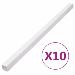 vidaXL Cable Trunking Wire Cover Cable Management Wire Hider Cable Cover PVC - Screwable, 10 pcs/ 40 x 40 mm 10 m