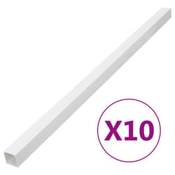 vidaXL Cable Trunking Wire Cover Cable Management Wire Hider Cable Cover PVC - Screwable, 10 pcs/ 40 x 40 mm 10 m