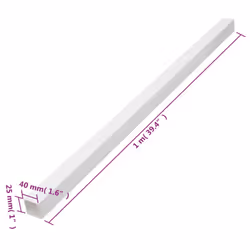 vidaXL Cable Trunking Wire Cover Cable Management Wire Hider Cable Cover PVC - Screwable, 30 pcs/ 40 x 25 mm 30 m