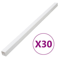 vidaXL Cable Trunking Wire Cover Cable Management Wire Hider Cable Cover PVC - Screwable, 30 pcs/ 40 x 40 mm 30 m