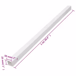 vidaXL Cable Trunking Wire Cover Cable Management Wire Hider Cable Cover PVC - Screwable, 30 pcs/ 50 x 25 mm 30 m