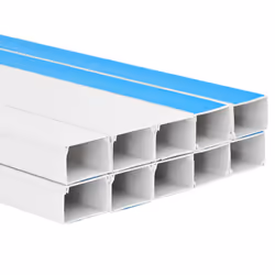 vidaXL Cable Trunking Wire Cover Cable Management Wire Hider Cable Cover PVC - Self-adhesive, 10 pcs/ 150 x 50 mm 10 m - Additional view 4