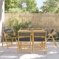 VidaXL 3208926 outdoor chair Terrace Padded seat Bamboo Grey
