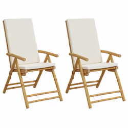 VidaXL 3208928, Terrace, Padded seat, Bamboo, Cream, White, 110 kg, 770 mm