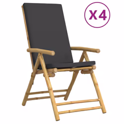 VidaXL 3208929, Terrace, Padded seat, Bamboo, Grey, 110 kg, 770 mm