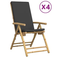 VidaXL 3208929 outdoor chair Terrace Padded seat Bamboo Grey
