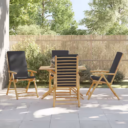 VidaXL 3208929 outdoor chair Terrace Padded seat Bamboo Grey