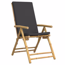VidaXL 3208929 outdoor chair Terrace Padded seat Bamboo Grey