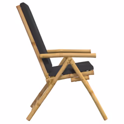 VidaXL 3208929 outdoor chair Terrace Padded seat Bamboo Grey - Additional view 5