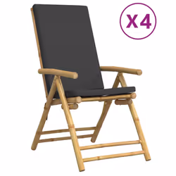 VidaXL 3208930, Terrace, Padded seat, Bamboo, Grey, 110 kg, 770 mm