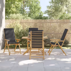 VidaXL 3208930 outdoor chair Terrace Padded seat Bamboo Grey
