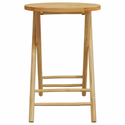vidaXL Folding Bistro Set 3 Piece with Cushions Bar Set Table and Chair Bamboo - cream white, 55 x 75 cm - Additional view 7