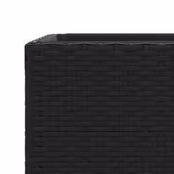 vidaXL Garden Planters Outdoor Flower Pot Planter Pot 2 pcs Black Poly Rattan - Additional view 8