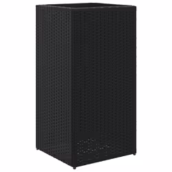 vidaXL Garden Planters Outdoor Flower Pot Planter Pot 2 pcs Black Poly Rattan - Additional view 4
