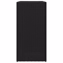 vidaXL Garden Planters Outdoor Flower Pot Planter Pot 2 pcs Black Poly Rattan - Additional view 6