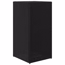 vidaXL Garden Planters Outdoor Flower Pot Planter Pot 2 pcs Black Poly Rattan - Additional view 7