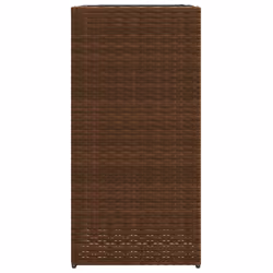 vidaXL Garden Planters Outdoor Flower Pot Planter Pot 2 pcs Brown Poly Rattan - Additional view 5
