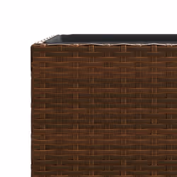 vidaXL Garden Planters Outdoor Flower Pot Planter Pot 2 pcs Brown Poly Rattan - Additional view 8