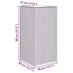 vidaXL Garden Planters Outdoor Flower Pot Planter Pot 2 pcs Grey Poly Rattan - Additional view 10
