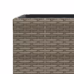 vidaXL Garden Planters Outdoor Flower Pot Planter Pot 2 pcs Grey Poly Rattan - Additional view 8