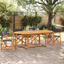 VidaXL 3208919 outdoor chair Terrace Padded seat Acacia wood, Polyester Grey