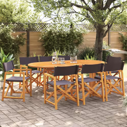 VidaXL 3208921 outdoor chair Terrace Padded seat Acacia wood, Polyester Grey