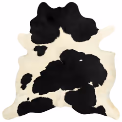vidaXL Real Cowhide Rug Area Rug Cowhide Carpet Bedroom Mat Home Accent Rug - black and white