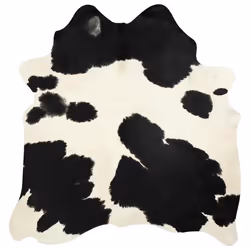 vidaXL Real Cowhide Rug Area Rug Cowhide Carpet Bedroom Mat Home Accent Rug - black and white - Additional view 5