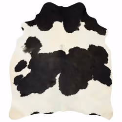 vidaXL Real Cowhide Rug Area Rug Cowhide Carpet Bedroom Mat Home Accent Rug - black and white - Additional view 6