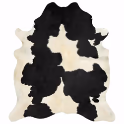 vidaXL Real Cowhide Rug Area Rug Cowhide Carpet Bedroom Mat Home Accent Rug - black and white - Additional view 7