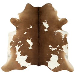 vidaXL Real Cowhide Rug Area Rug Cowhide Carpet Bedroom Mat Home Accent Rug - brown and white